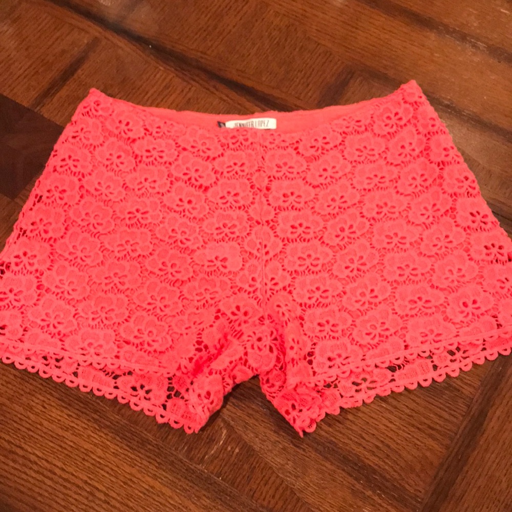 Jennifer Lopez pink lace shorts